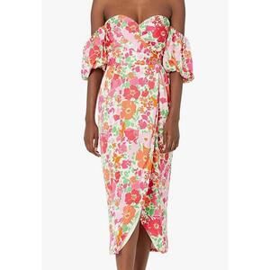 ASTR the Label Floral Spring/Summer Women's Zurina Midi Dress Sz M EUC